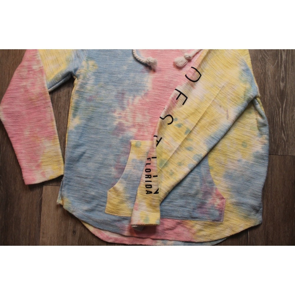 Unique Destination Destin Florida Summer Paradise Tie-Dye style Hoodie Size L - Picture 8 of 8